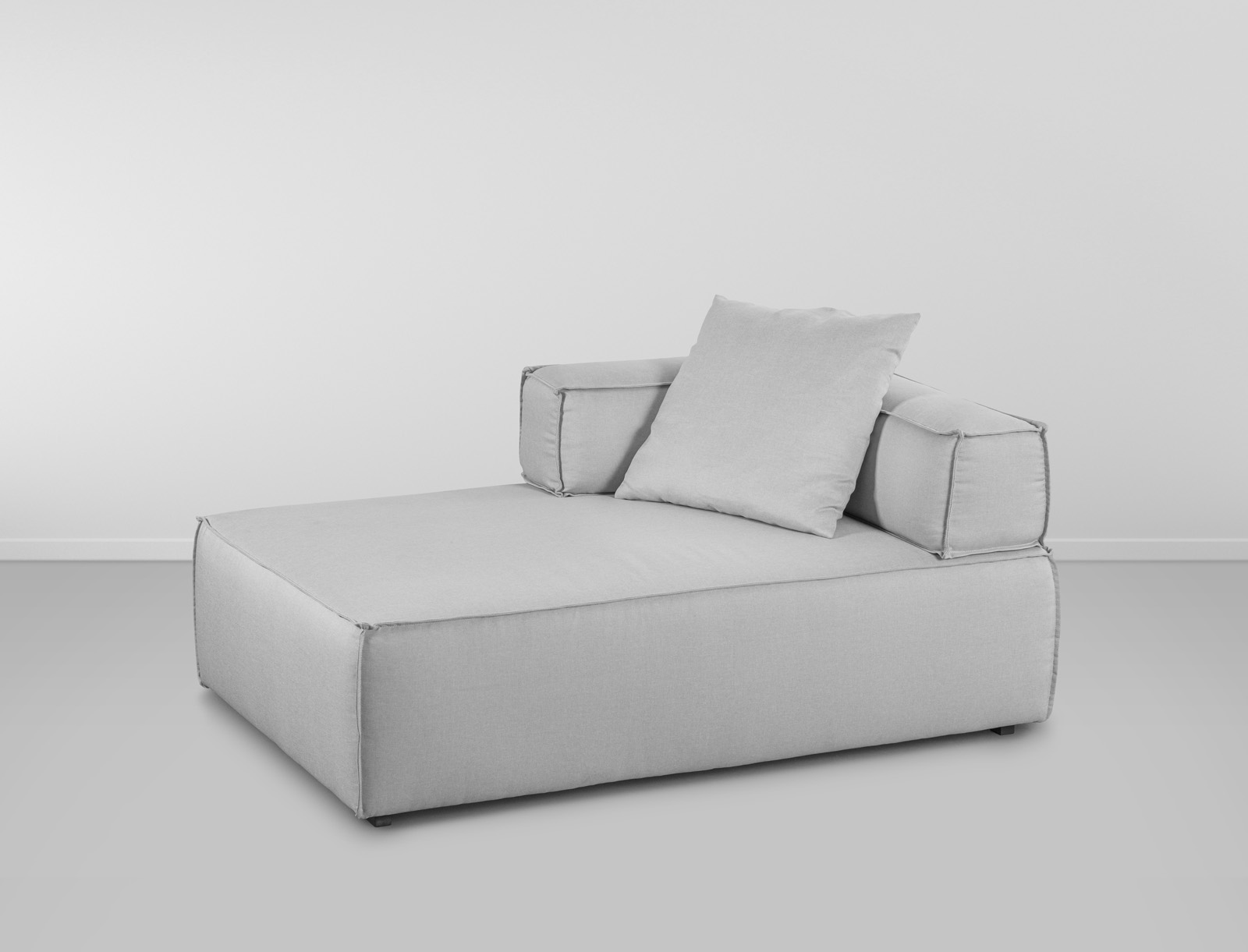 Sofa Ibirapuera c/ 2 Mod. Encosto e Almofada - Cinza Claro L:2m