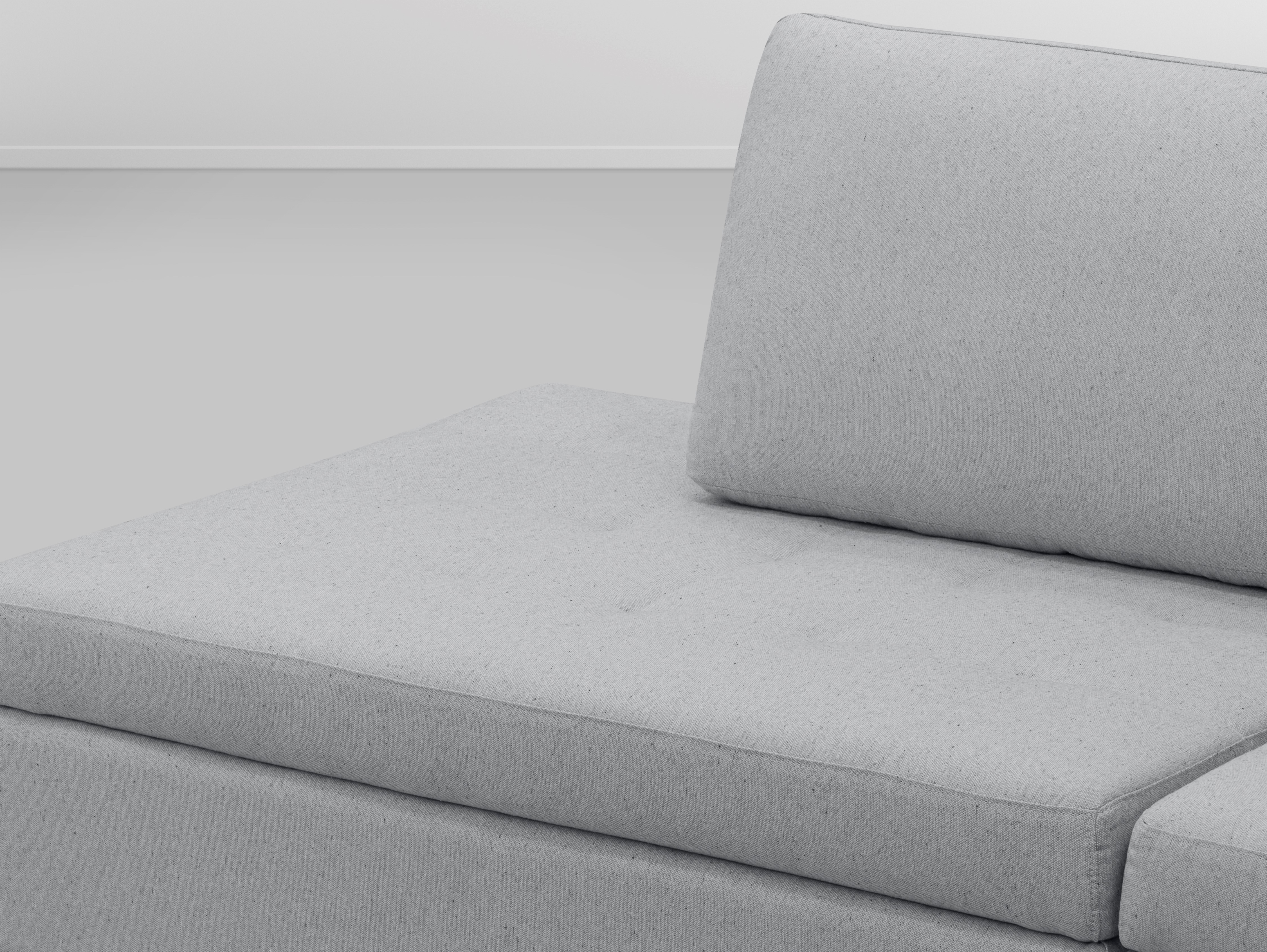 Cj. Sofa Caraiva Mod.S/Braco Direito C/ Braco Esqu. - Cinza Azulado L:2,4m