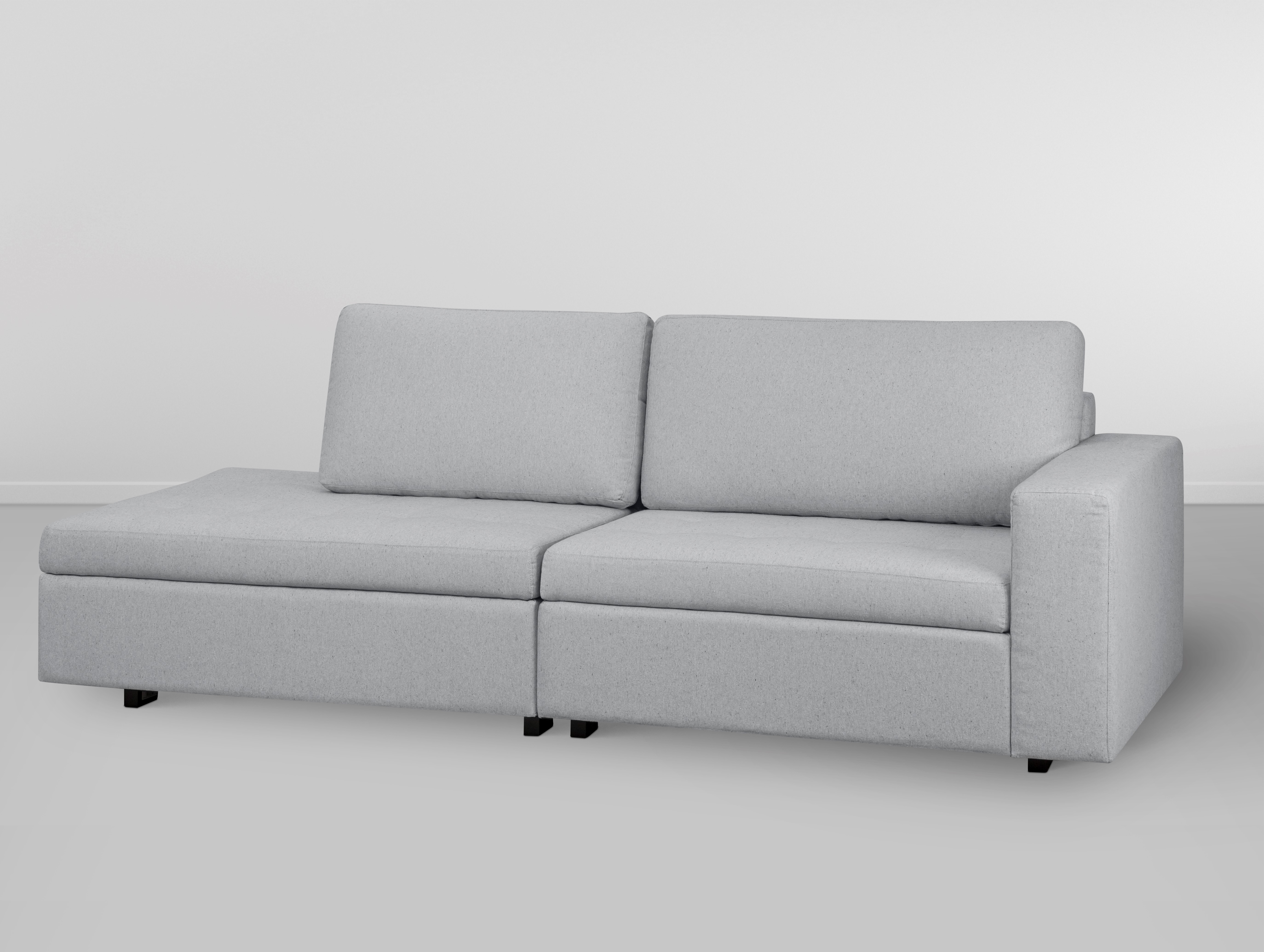 Cj. Sofa Caraiva Mod.S/Braco Direito C/ Braco Esqu. - Cinza Azulado L:2,4m