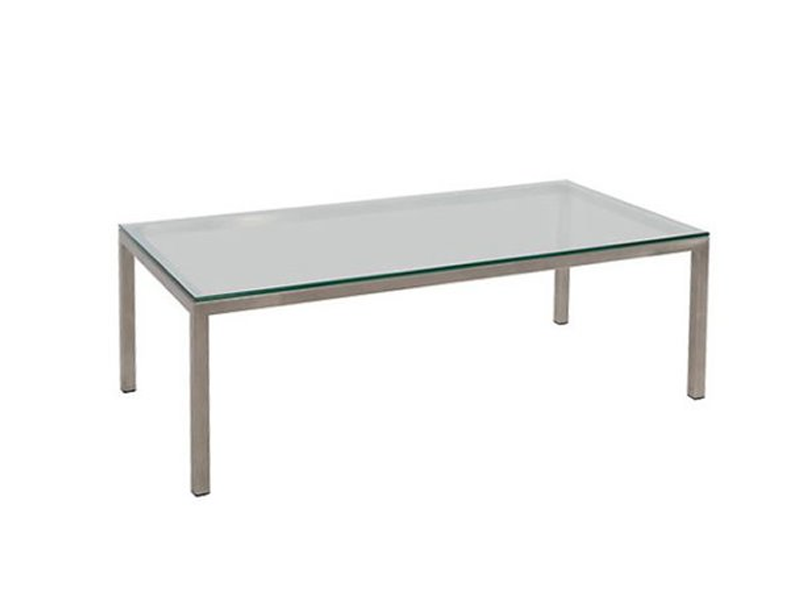 Mesa LAteral Recepcao Jerimum c/ Vidro - Inox L:1,2 P:0,6