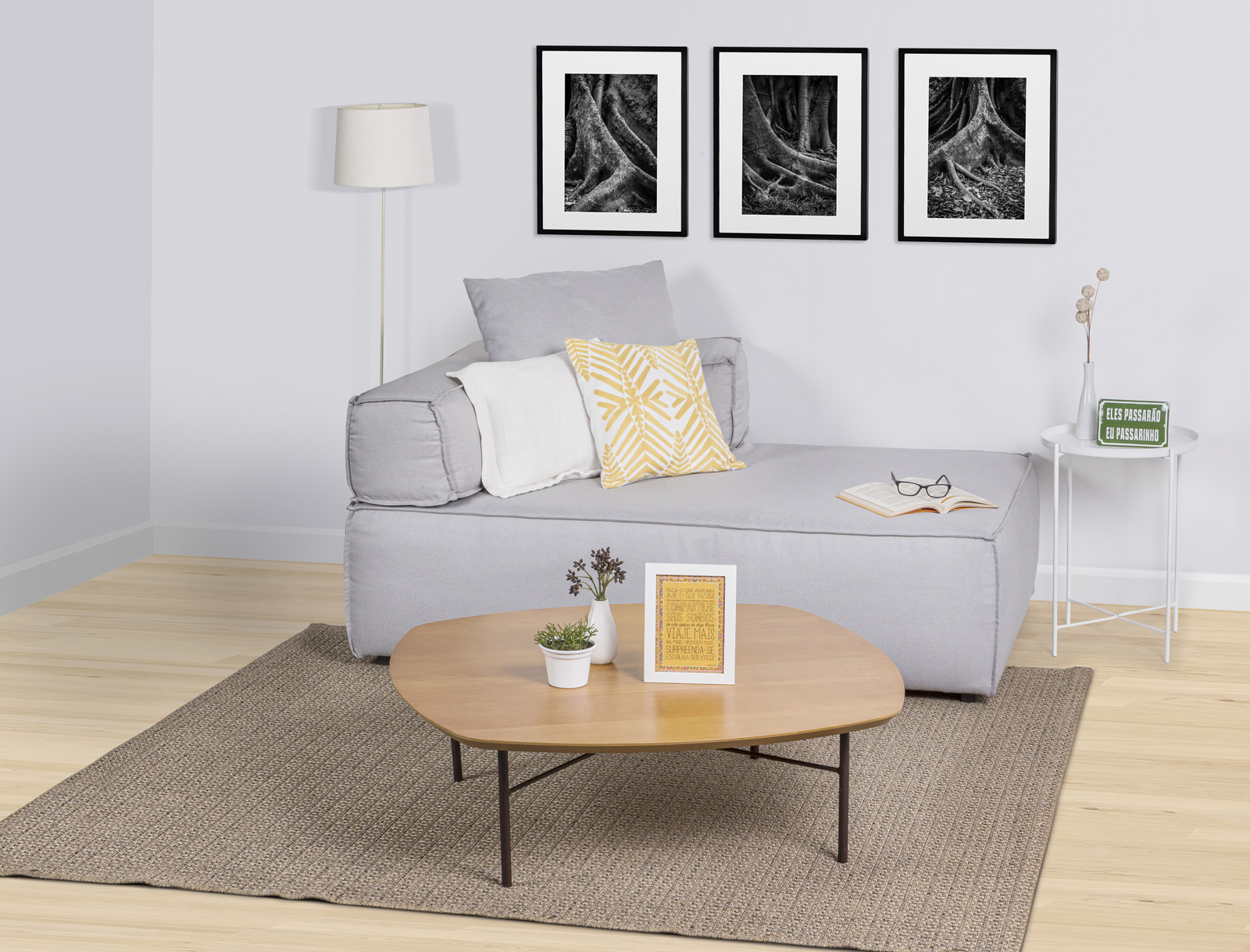 Mesa Centro Lotus Alta - Amadeirado L:1,00 P:1,00 A:0,33