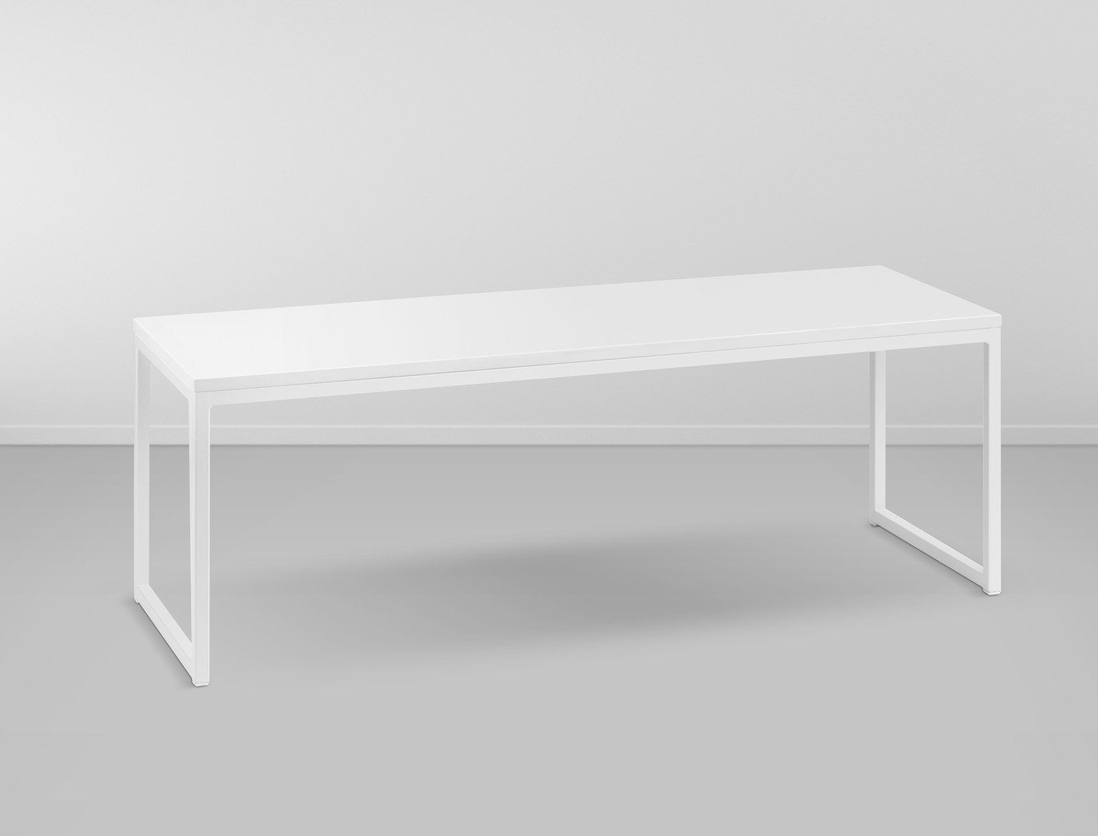 Mesa Eucalipto Retangular Pe Quadro - Branco/ Branco L:1,8 P:0,9