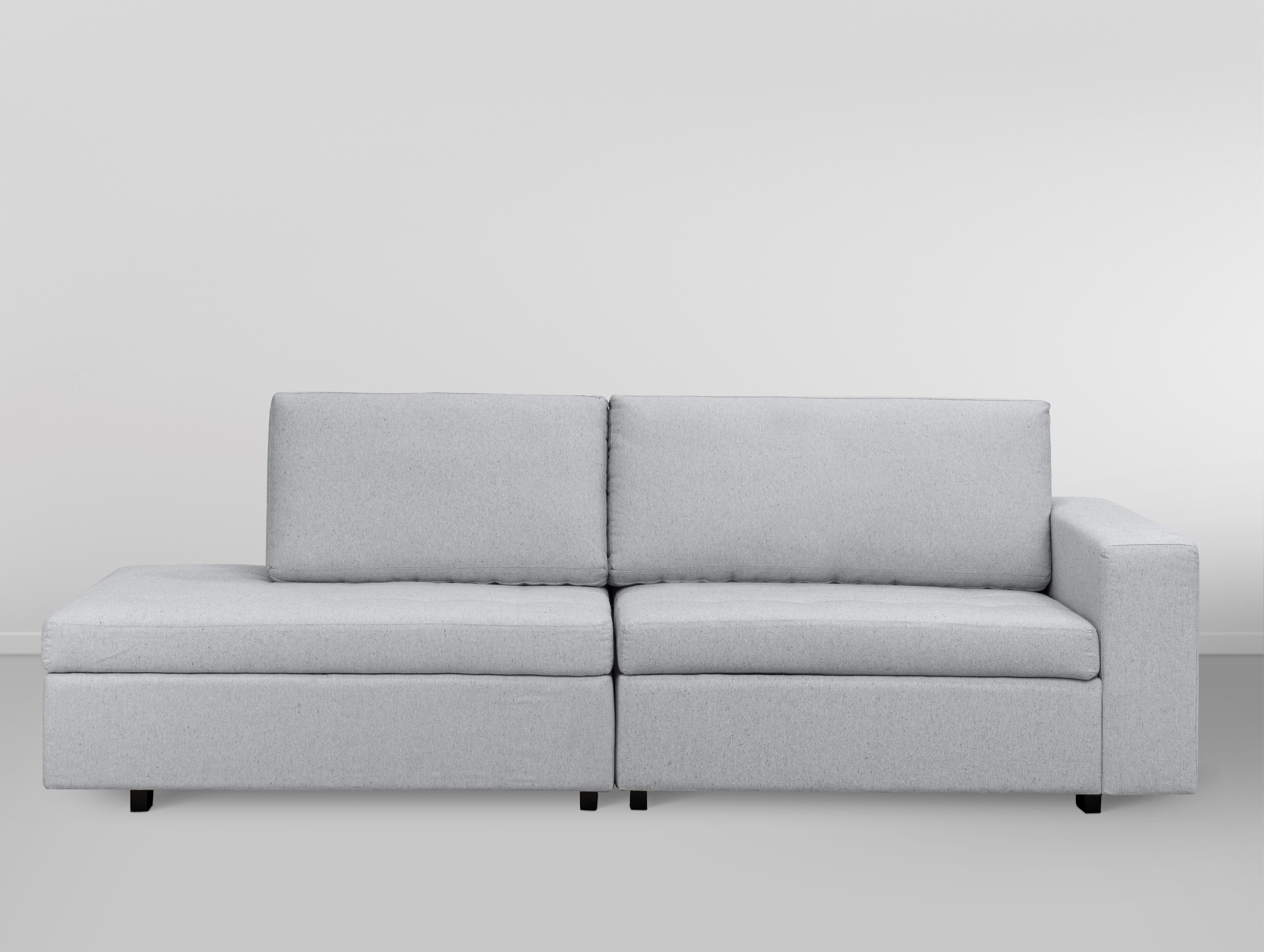 Cj. Sofa Caraiva Mod.S/Braco Direito C/ Braco Esqu. - Cinza Azulado L:2,4m